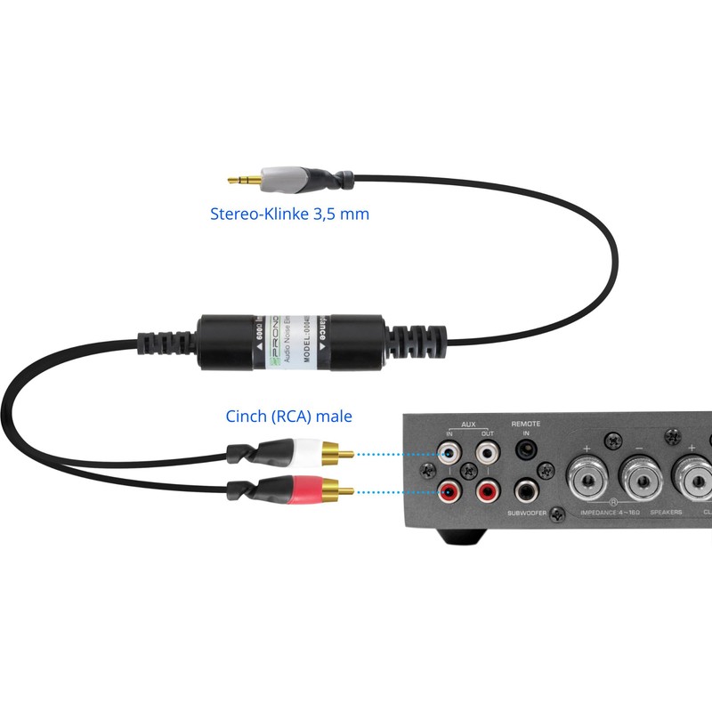 Pronomic ANE20-1.5JC Audio Noise Eliminator Cable Jack / RCA (Suppression