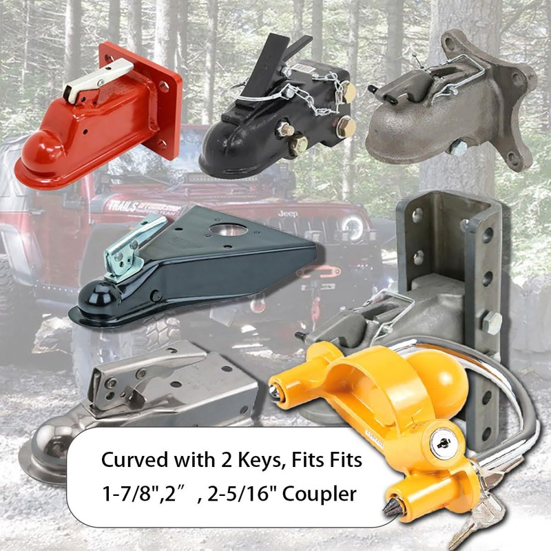 Trailer Hitch Security Lock,U-Shaped Universal Ball Hitch Lock,Hitch Security Adjustable