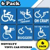 6 Pack - Funny CAR Stickers - Disabled CAR Bumper