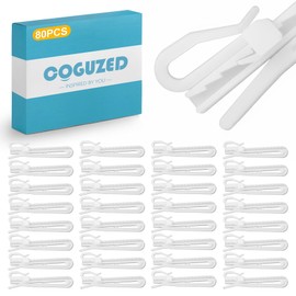 CoguZed 80-Piece Adjustable Plastic Pinch Pleat Curtain Hooks – Ratchet-System Pleat Hooks for Drapes, Windows, Doors & Shower Curtains