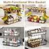 VANZBON 2 Tier Fruit Basket for Kitchen Counter,Wire Tiered Fruit