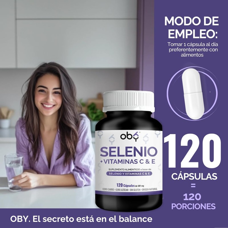 OBY Selenio enriquecido con Vitamina C y Vitamina E |