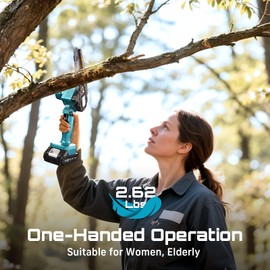 Seesii Mini Chainsaw, 6-inch Mini Chainsaw Cordless, Handheld Electric Power Chain Saw with Battery, for Tree Trimming Wood Cutting,Gifts for Father, Dad, Husband, Men