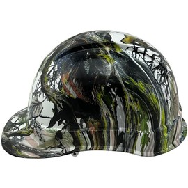 Texas America Safety Company Camo Hydro Dipped American Flag Print Hard Hat | ANSI Type 1 Class C, E, G Hard Cap w/ 6-Point Suspension, Adjustable Ratchet | Safety Gear
