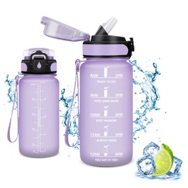 Vikaster Bicycle Water Bottle, Water Bottle with Straw 500 ml, Leak-Proof, BPA-Free, Sports Bottle for Camping, Yoga, Gym, School, Outdoors