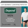 Depend Washable Adult Incontinence Underwear for Men, Reusable, Light Absorbency,