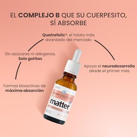 Matter Besties Baby, Complejo B Liposoluble en Gotas con Quatrefolic®, Formas Activas Bioabsorbibles, Apoyo al Metabolismo y Bienestar Neurológico Inf