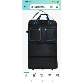 Unbranded 36" Wheel Bag 5 Wheels Spinner Tsa Lock Extra Lightweight Expandable Waterproof