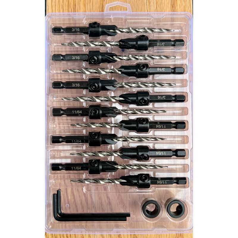 FTG USA Countersink Drill Bit Set 6 Pc #8 (11/64"),