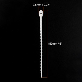 MECCANIXITY 12 Pack Silicone Cable Ties 6 Inch Reusable Zip Ties Silicone Twist Ties for Home Office Kitchen Organizer Food Bag Cord Key Management White