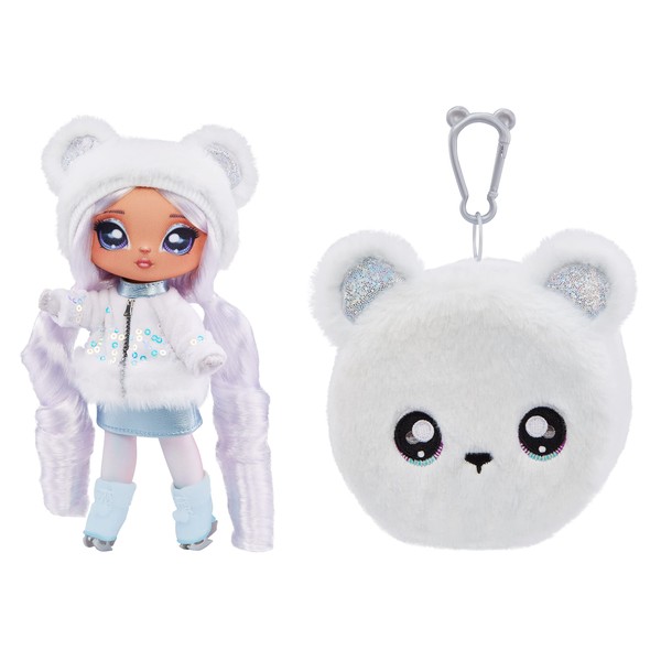 Na! Na! Na! Surprise Cozy Series Baily Frost 7.5" Fashion Doll Polar Bear-Inspired with White Hair, 2-Piece Outfit and Fuzzy Clip-on Purse, Poseable, Great Toy Gift for Kids Ages 5 6 7 8+ Years