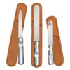 Qwrqwr Metal Nail Files with Leather Case Professional Stainless Steel