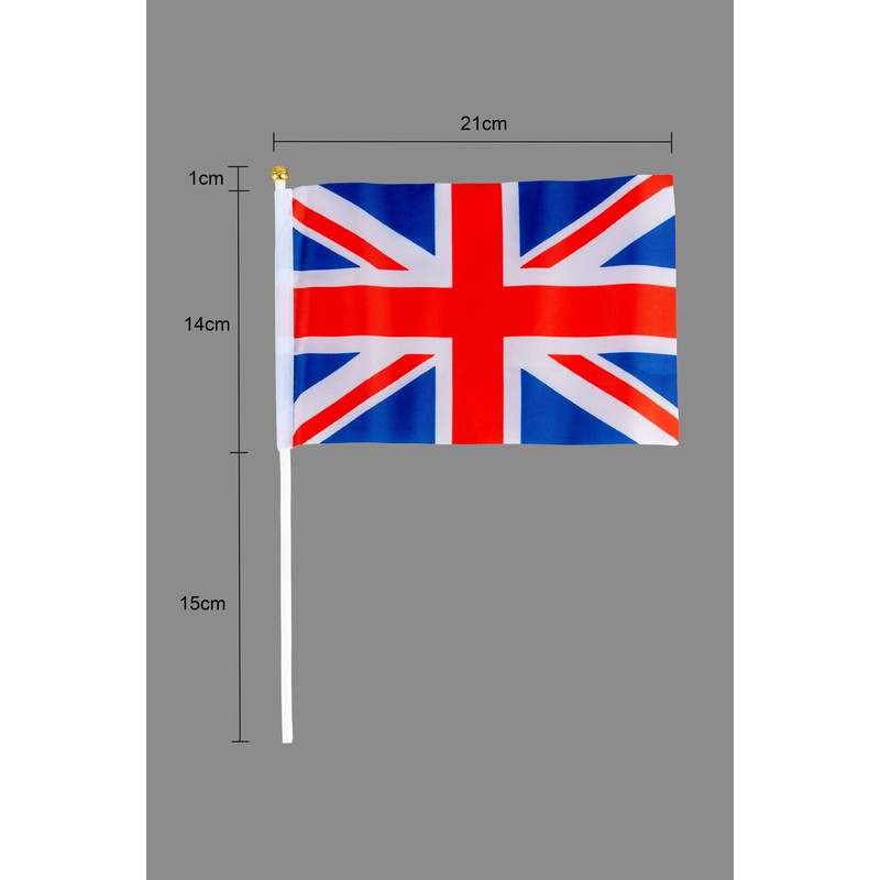 100pcs Union Jack Hand Flags Queen's Platinum Jubilee Waving Flag