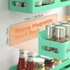 Sevenblue 4-Pack Magnetic Spice Rack for Refrigerator with Hooks, Green