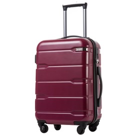 Coolife Luggage PC+ABS Hardshell Suitcase with TSA Lock, Spinner Carry On Lightweight (Radiant Pink, 20in)