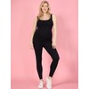 Motherhood Maternity Women's Active Bodysuit Unitard Pregnancy Jumpsuit, Black, Medium