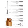 elitequo 13 pieces Kitchen Knife Block Set with Sharpener,Dishwasher Safe,German