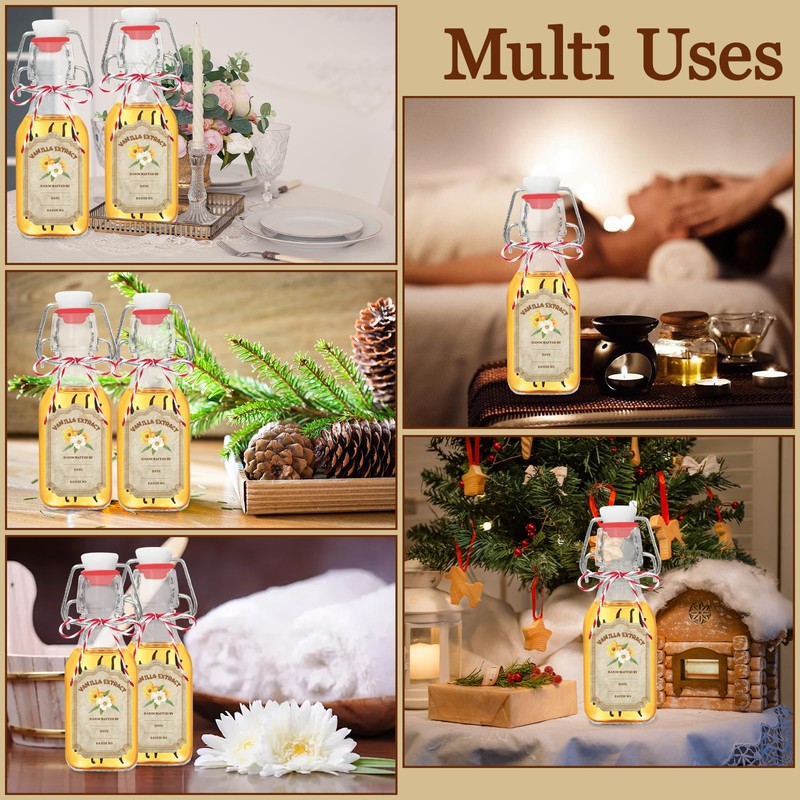 20 Pack Swing Top Glass Vanilla Extract Bottles 4 oz
