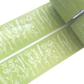 Mailed It Designer Green Floral© Small Business Packing Tape - Pretty Packaging Tape for Shipping - Set of 2-2" x 55 Yds Each (Green, 55 Yd 2 Rolls)