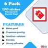 6 Pack - LPG Warning Stickers - 100mm x 100mm