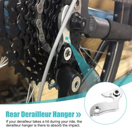 Bike Rear Derailleur Hanger, Mech Bicycle Hanger Adapter MTB Mountain Road Gear Replacement Derailleur Hanger with Nuts Aluminium Alloy Rear Gear Frame Tail Hook Parts for Mountain Bikes (#1)