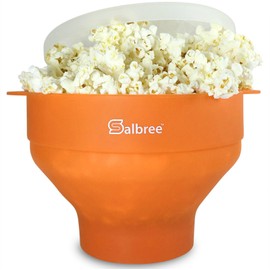 The Original Salbree - Máquina de palomitas de maíz para microondas, tazón plegable para microondas, no requiere aceite, la mayoría de colores disponibles (naranja)