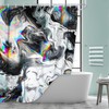JAWO Black and White Marble Shower Curtain Cool Colorful Gouache