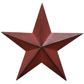 Large Scale Dimensional Barn Star Distressed Country Red & Black Primitive Farm Wall DÃ©cor