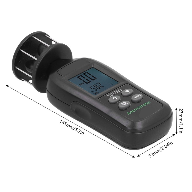 Digital Display Anemometer Handheld 3‑Cup Turbine Anemometer for Wind Temperature