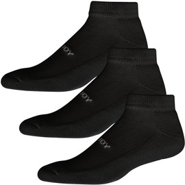 FootJoy Men's ComfortSof Sport 3-Pack Socks, Black, Fits Shoe Size 7-12
