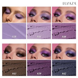 LUXAZA PRO Purple Eyeshadow Stick 6PCS Set, Metallic Shimmer Matte Cream Eye Shadow Palette Eyeliner Brightener Pencil Crayon Halloween Makeup- LAVENDER