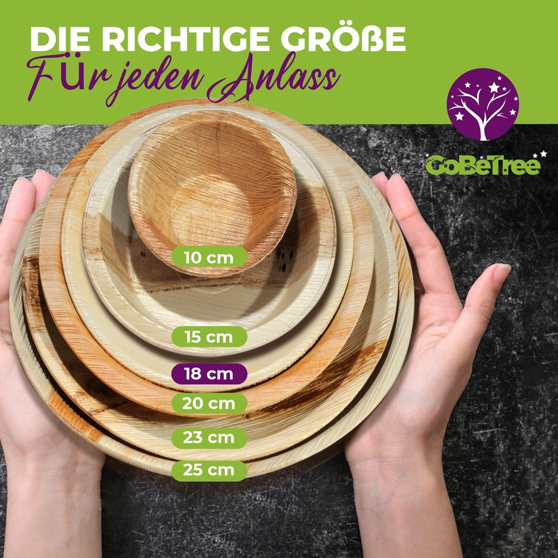 GoBeTree 24 Palm Leaf Plates, Palm Leaf Tableware Like Bamboo