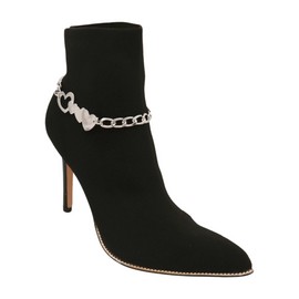 Alwasytyle4you Women Silver Metal Chain Western Boot Bracelet Shoe Heart Love Charm Fun Fashion