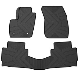 Floor Mats Compatible with 2013-2020 Ford Fusion/Lincoln MKZ, Custom Fit All Weather Ford Fusion Car Mats, Latex Heavy Duty Floor Liners Black 3-pc Set, 2014 2015 2016 2017 2018 2019