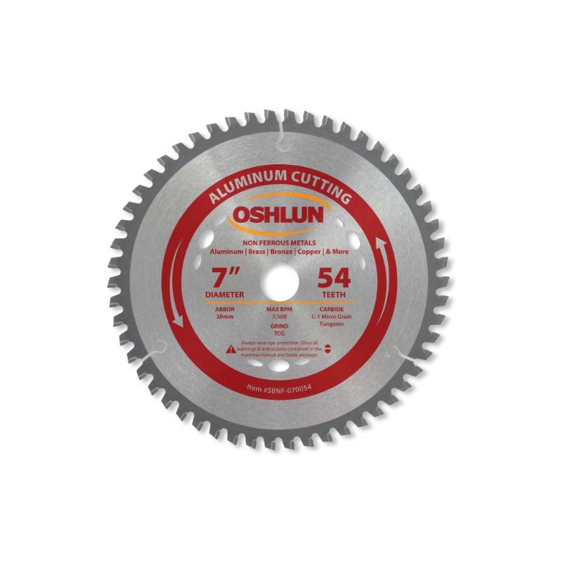 Oshlun SBNF-070054 7-Inch 54 Tooth TCG Saw Blade with 20mm