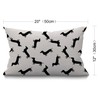 BGBDEIA Dachshund Weiner Dog Pattern in Black Decorative Linen Cushion