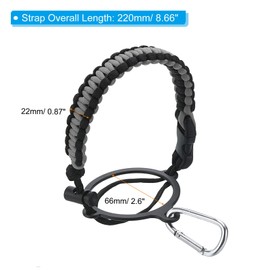 PATIKIL Water Bottle Holder, Paracord Handle Carrying Lanyard Strap Carrier with Ring for 12oz to 64oz Wide Mouth Bottles, Gray, Black