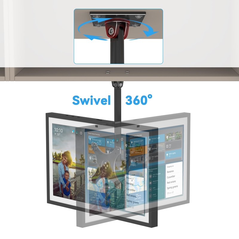 Almoz Under Cabinet Mount for Echo Show 15, Height Adjustable