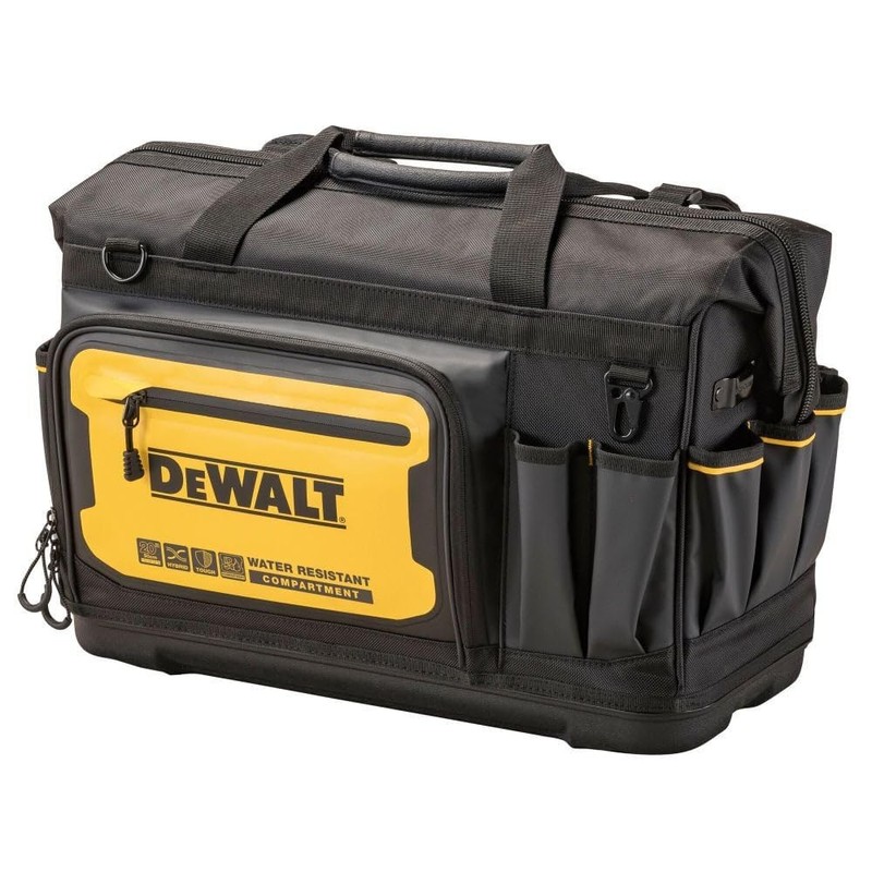 DEWALT Tool Bag, Water Resistant, Hard Bottom, 20-inch, Professional Tool