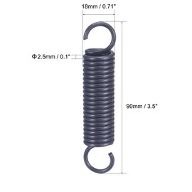 TOP-VIGOR 1Pcs Extension Compressed Spring, 2.5mm Wire Dia, 18mm OD, 90mm Free Length Durable Steel Compression Springs, Small Dual Hook Extended Tension Springs