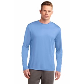 Clothe Co. Mens Long Sleeve Tee Shirts Moisture Wicking Dry Fit T-Shirts (Available in Big & Tall), L, Carolina Blue
