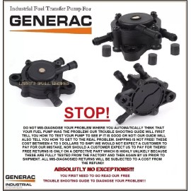 Generac Guardian Portable Generator Pulse Fuel Pump 0C41470SRV 0C4147 0C4147ASRV