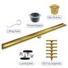 Bernkot Linear Shower Drain 36", Brushed Gold Floor Drain with