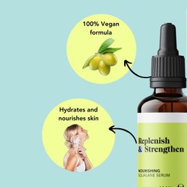 FFS Beauty Replenish & Strengthen: Squalane Serum - Skin Care, Cleansing Oil, Face Serum, Facial Oil, Face Oil for Gua Sha, Olive Oil for Skin, Squalane Cleanser, Hair Oil, Hair Growth Serum