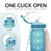 Hyeta 32oz Water Bottles with Straw - Stay Motivated and
