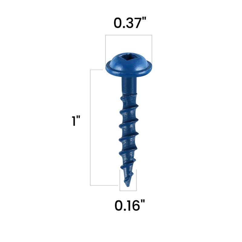 BNUOK Pocket Hole Screws 1 Inch, 150Pcs, Anti-Rust Blue Coated