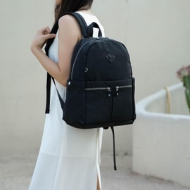 MKF Collection Women Backpack, Nylon Top-Handle Handbag Ladies Daypack Bookbag Purse by Mia K