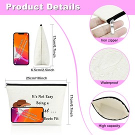 Mxrymvu Western Gifts for Women Cowgirl Gifts Western Makeup Bag Country Girl Gifts Western Stuff Cowgirl Boots Cosmetic Bag Funny Cowgirl Themed Gifts for Female Mom Daughter Christmas Birthday Gift