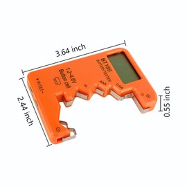 ZUFECY Battery Tester Checker, Universal Battery Tester for AA AAA C D 9V 1.5V, Small Volt Checker for All Batteries - Orange Color