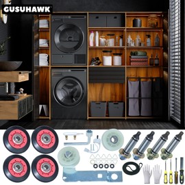 GUSUHAWK 4392067 Dryer Repair Kit with WPW10314173 Drum Support Roller, 279640 W10837240 Idler Pulley And Bracket, 661570V Belt, WPW10359272, WPW10359271 Shaft, 3392519 Thermal Fuse, WP3406107 Switch